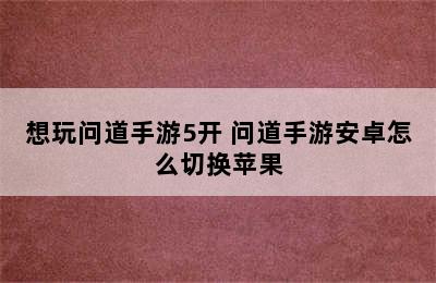 想玩问道手游5开 问道手游安卓怎么切换苹果